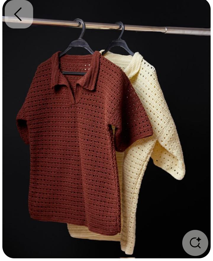 Handmade Crochet Polo Shirt – Unisex Summer Wear