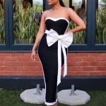 Strapless bodycon dress with lace