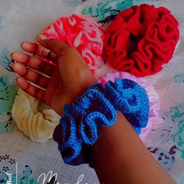 Handmade Crochet Scrunchie – Soft & Stretchy Hair Tie