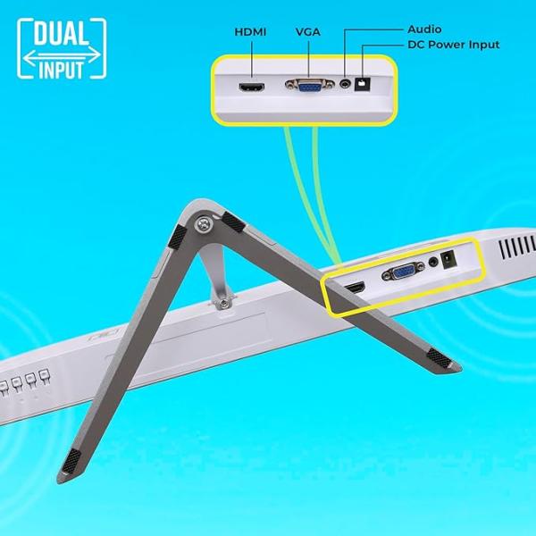 ZEBRONICS EA124 LED Monitor, 24 inch (60.4cm), 250 nits, 100Hz, FHD, 1920x1080, HDMI, VGA, Ultra Slim Bezel, Built-in Speakers, Metal Stand, Wall Mountable