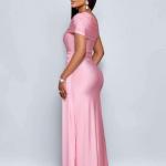 Elegant party glossy off shoulder Maxi Dress