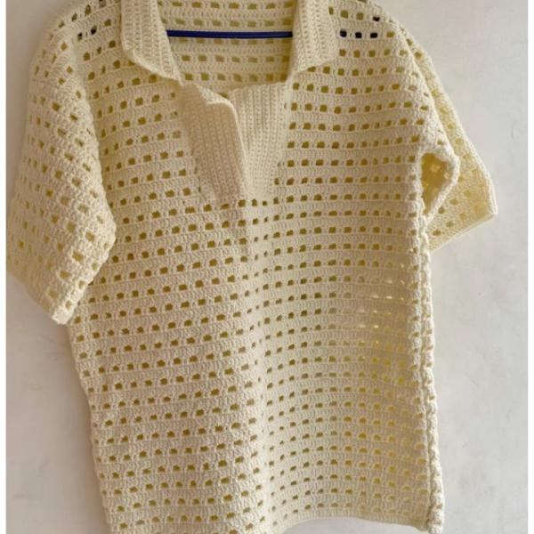 Handmade Crochet Polo Shirt – Unisex Summer Wear