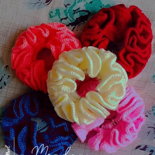 Handmade Crochet Scrunchie – Soft & Stretchy Hair Tie